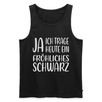 Fröhliches Schwarz – Statementshirt - Männer Premium Bio Tank Top - Schwarz - Vorne - Michal (187cm)