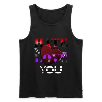 Hass und Liebe Herz für Liebende und Verliebte - Männer Premium Bio Tank Top - Schwarz - Vorne - AI Model Male 178 light (178cm)