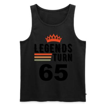 65th birthday, legends turn 65 - Men's Premium Organic Tank Top - black - Front - AI Model Male 178 light (178cm)