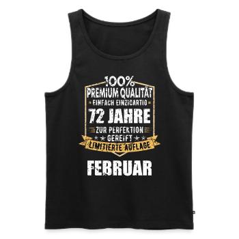 72. Geburtstag FEBRUAR Jahrgang 1952 Geschenkidee - Männer Premium Bio Tank Top - Schwarz - Vorne - Michal (187cm)