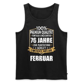 76e anniversaire février Vintage 1948 idée cadeau - Débardeur bio Premium Homme - noir - Devant - Michal (187cm)