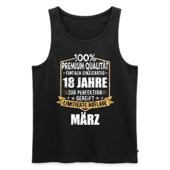 18e anniversaire mars Vintage 2006 idée cadeau - Débardeur bio Premium Homme - noir - Devant - Michal (187cm)