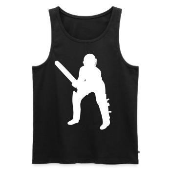 Cricket Batsman Batter - Men's Premium Organic Tank Top - black - Front - AI Model Male 178 light (178cm)