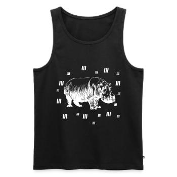 Hippo - Safari Wilderness Africa - Débardeur bio Premium Homme - noir - Devant - Michal (187cm)