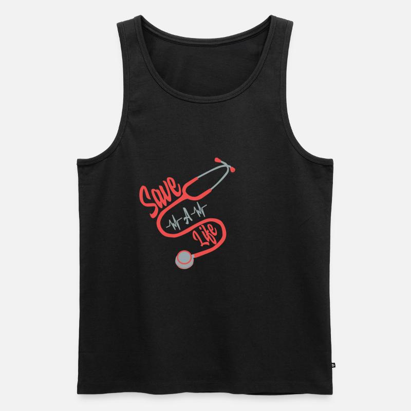 Krankenschwester Stethoskop Geschenk - Männer Premium Bio Tank Top - Schwarz