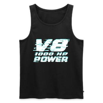 V8 - Männer Premium Bio Tank Top - Schwarz - Vorne - Michal (187cm)