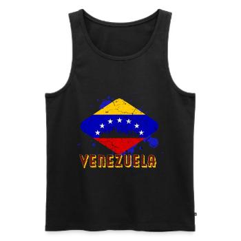 Venezuela Flag - Men's Premium Organic Tank Top - black - Front - Michal (187cm)