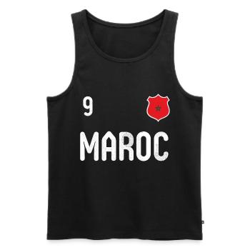 Teeshirt Maroc avec le numéro 9 - Débardeur bio Premium Homme - noir - Devant - AI Model Male 178 light (178cm)