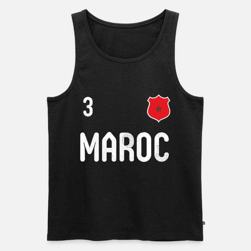 Teeshirt Maroc avec le numéro 3 - Débardeur bio Premium Homme - noir
