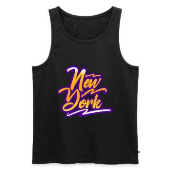 New York - Männer Premium Bio Tank Top - Schwarz - Vorne - Michal (187cm)