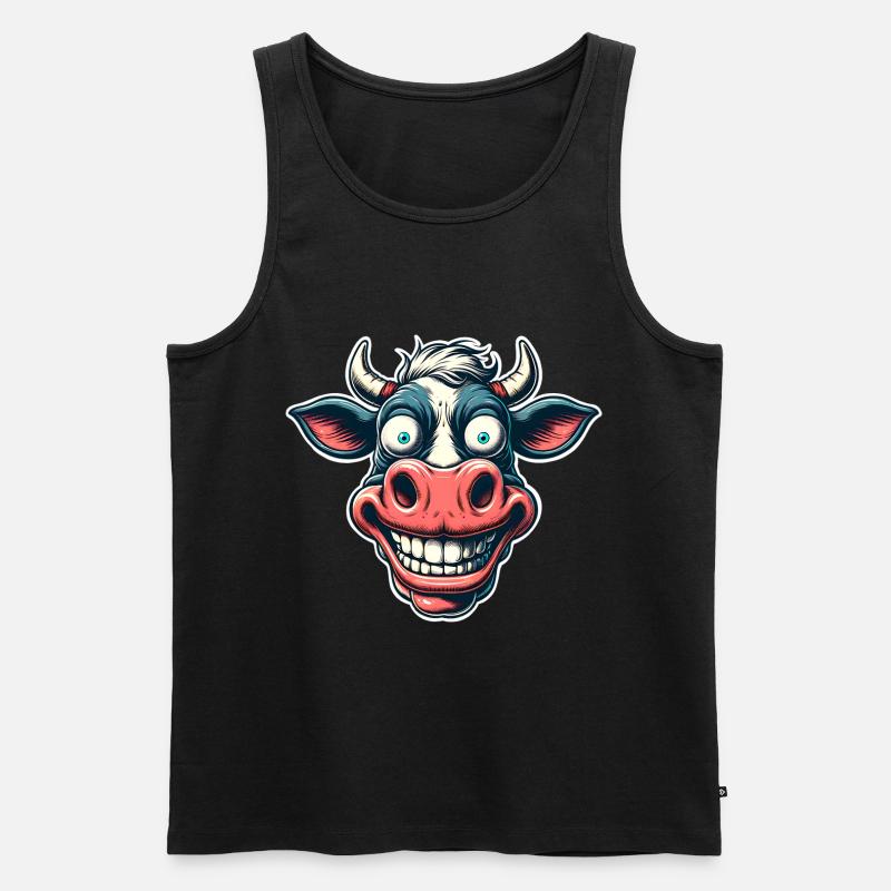 Kuh - Männer Premium Bio Tank Top - Schwarz