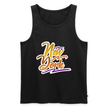 New York - Débardeur bio Premium Homme - noir - Devant - Michal (187cm)