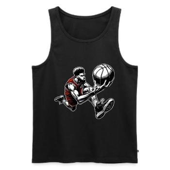 Basketball Basketballer - Männer Premium Bio Tank Top - Schwarz - Vorne - Michal (187cm)