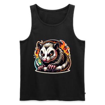Opossum - Männer Premium Bio Tank Top - Schwarz - Vorne - AI Model Male 178 light (178cm)
