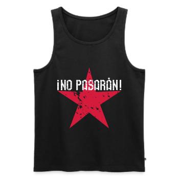 122 No Pasaran sort étoile - Débardeur bio Premium Homme - noir - Devant - AI Model Male 178 light (178cm)