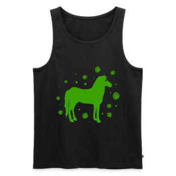 Pferd - Reiten - Reitsport - Hengst -Ross - Männer Premium Bio Tank Top - Schwarz - Vorne - Michal (187cm)
