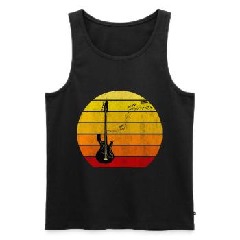 Retro Bass Guitar BassIste Guitare - Débardeur bio Premium Homme - noir - Devant - Michal (187cm)