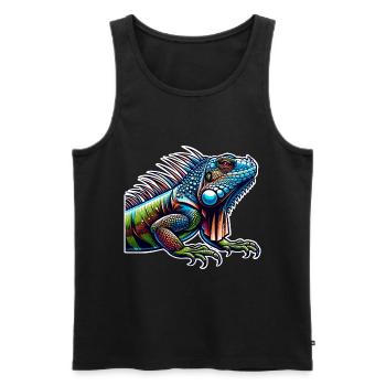 Leguan - Männer Premium Bio Tank Top - Schwarz - Vorne - AI Model Male 178 light (178cm)