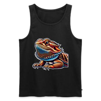 Bartagame Bartagamen Bearded Dragon - Men's Premium Organic Tank Top - black - Front - AI Model Male 178 light (178cm)