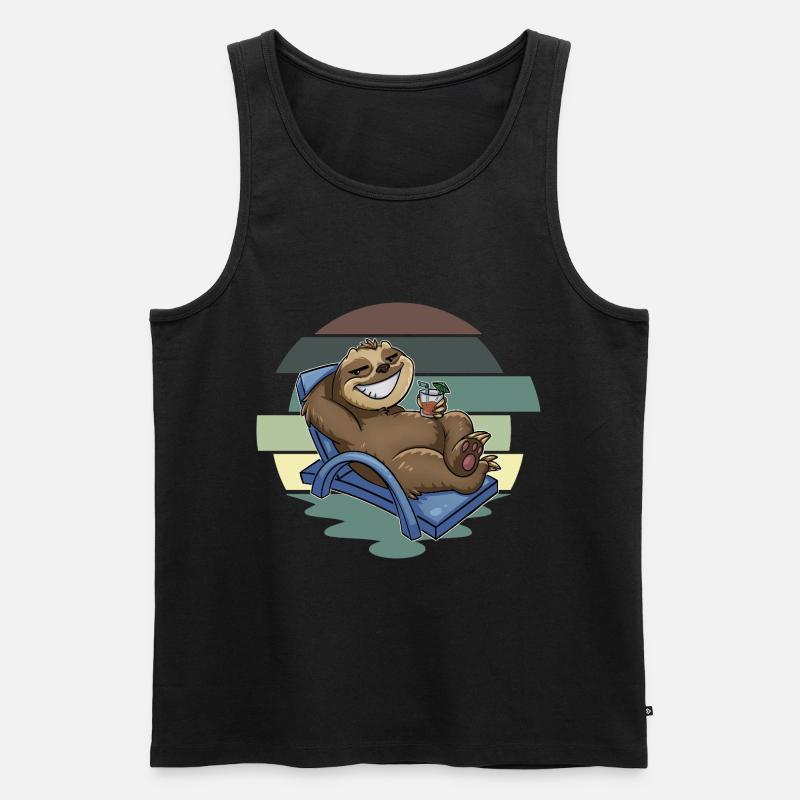 Faultier - Männer Premium Bio Tank Top - Schwarz