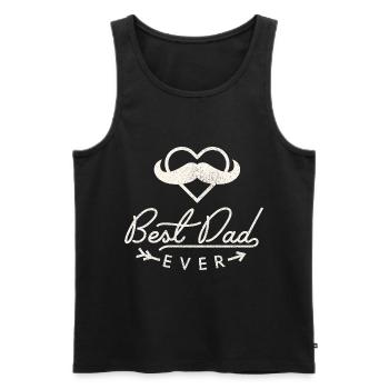 Father's Day, Saying, Best-Dad-Ever, Vintage Style - Men's Premium Organic Tank Top - black - Front - AI Model Male 178 light (178cm)