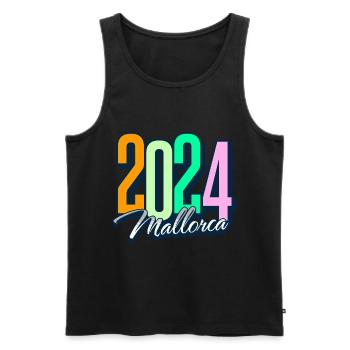 Mallorca 2024 - Männer Premium Bio Tank Top - Schwarz - Vorne - AI Model Male 178 light (178cm)