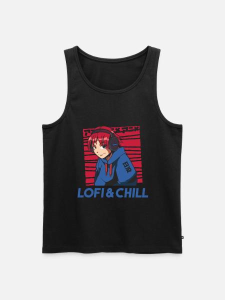 Funny anime, manga, lofi gift - Men's Premium Organic Tank Top - black