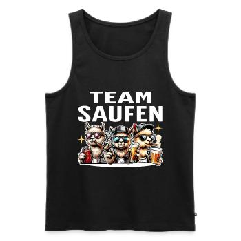 Team Saufen Alpaka Party Bier Feiern - Männer Premium Bio Tank Top - Schwarz - Vorne - AI Model Male 178 light (178cm)