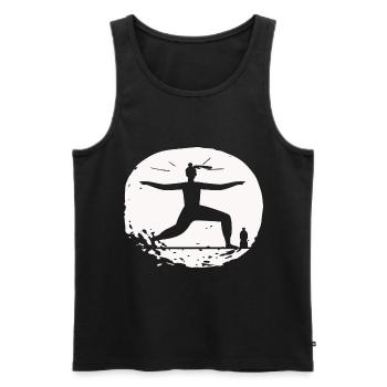 Yoga - Relax Quality of life - Men's Premium Organic Tank Top - black - Front - Michal (187cm)