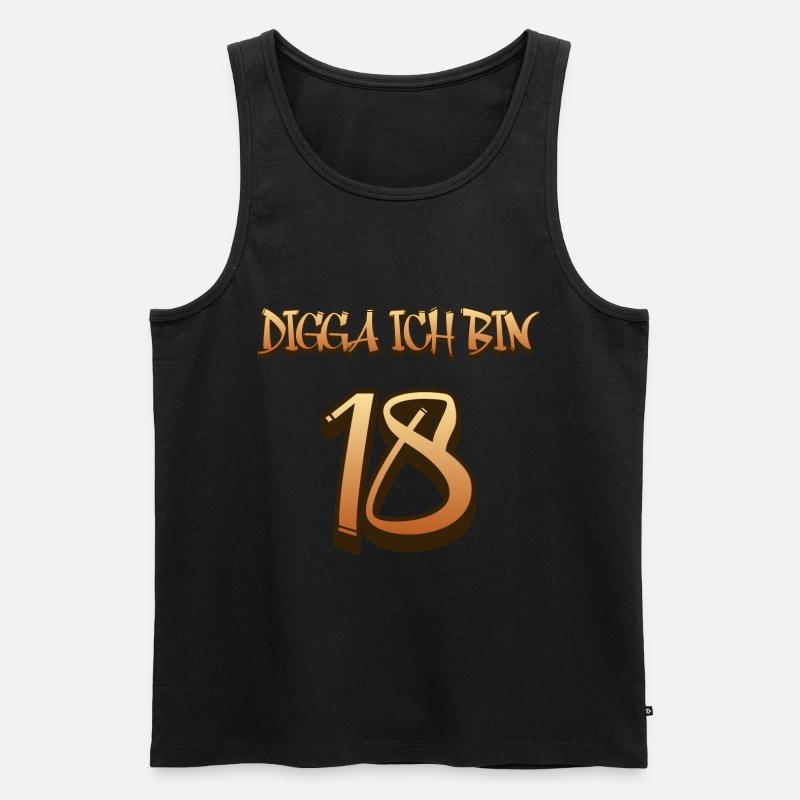 Digga ich bin 18 - Männer Premium Bio Tank Top - Schwarz