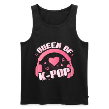 Queen of Kpop Musique - Débardeur bio Premium Homme - noir - Devant - AI Model Male 178 light (178cm)