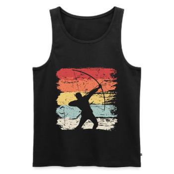 Bogensport Bogen Pfeile Bogenschießen Geschenk - Männer Premium Bio Tank Top - Schwarz - Vorne - Michal (187cm)