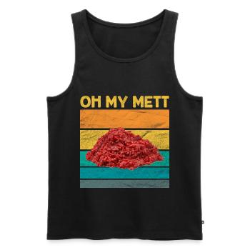 Mett Hackepeter Fleisch - Männer Premium Bio Tank Top - Schwarz - Vorne - AI Model Male 178 light (178cm)