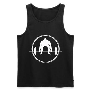 Bodybuilding - Gewichtheben Fitness Workout - Männer Premium Bio Tank Top - Schwarz - Vorne - Michal (187cm)