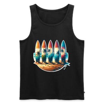 Surfen Surfer - Männer Premium Bio Tank Top - Schwarz - Vorne - Michal (187cm)