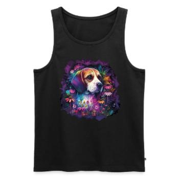 Beagle Beaglemotiv Geschenk - Männer Premium Bio Tank Top - Schwarz - Vorne - AI Model Male 178 light (178cm)