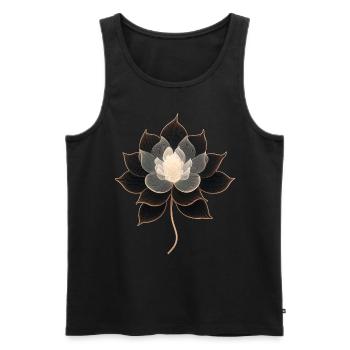 Lotus - Männer Premium Bio Tank Top - Schwarz - Vorne - Michal (187cm)