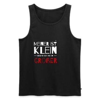 MEINER IST KLEIN, RIECHT ABER WIE EIN GROßER - Männer Premium Bio Tank Top - Schwarz - Vorne - AI Model Male 178 light (178cm)