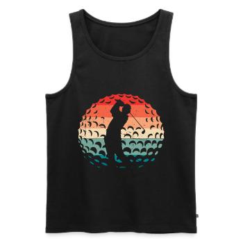 Golf Golfer - Männer Premium Bio Tank Top - Schwarz - Vorne - Michal (187cm)