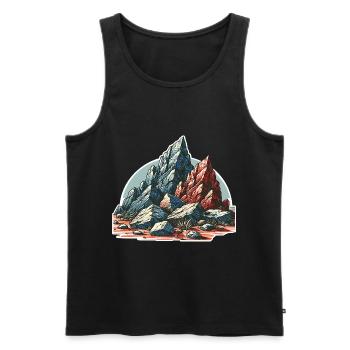 Rocher des montagnes - Débardeur bio Premium Homme - noir - Devant - AI Model Male 178 light (178cm)