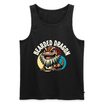 Bartagame Bartagamen Bearded Dragon - Men's Premium Organic Tank Top - black - Front - AI Model Male 178 light (178cm)