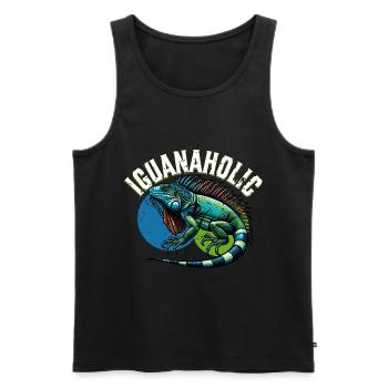 Leguan - Männer Premium Bio Tank Top - Schwarz - Vorne - AI Model Male 178 light (178cm)
