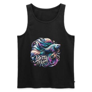 Betta Mama - Männer Premium Bio Tank Top - Schwarz - Vorne - AI Model Male 178 light (178cm)