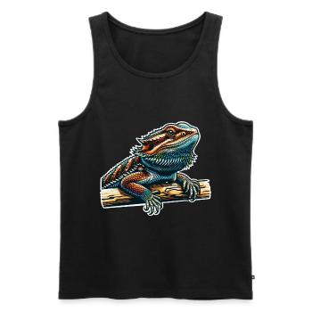 Bartagame Bartagamen Bearded Dragon - Men's Premium Organic Tank Top - black - Front - AI Model Male 178 light (178cm)