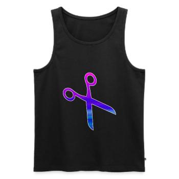 Friseur Schere - Männer Premium Bio Tank Top - Schwarz - Vorne - AI Model Male 178 light (178cm)