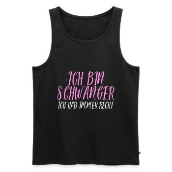 Ich bin Schwanger - Lustiger Spruch Geschenk Mama - Männer Premium Bio Tank Top - Schwarz - Vorne - Michal (187cm)