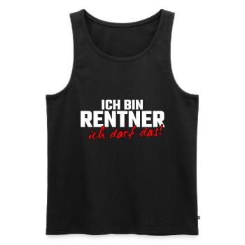 Rentner - Männer Premium Bio Tank Top - Schwarz - Vorne - AI Model Male 178 light (178cm)