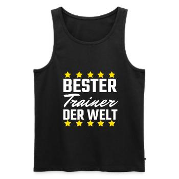 Bester Trainer - Männer Premium Bio Tank Top - Schwarz - Vorne - AI Model Male 178 light (178cm)