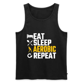 Aerobic - Männer Premium Bio Tank Top - Schwarz - Vorne - Michal (187cm)