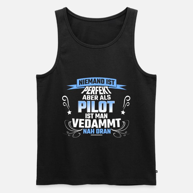 Pilot Piloten Spruch - Männer Premium Bio Tank Top - Schwarz